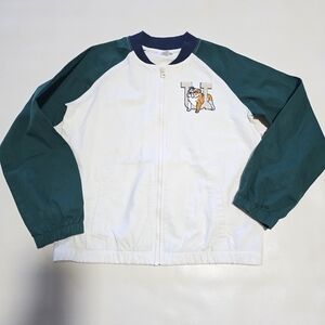 Boy's Size 10-12 Jacket Dip Brand Varsity Style With A Bull Dog! 100% Cotton.